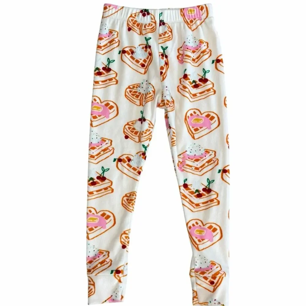 Cat & Jack Girls Fleece Waffles Pajama Set 4T